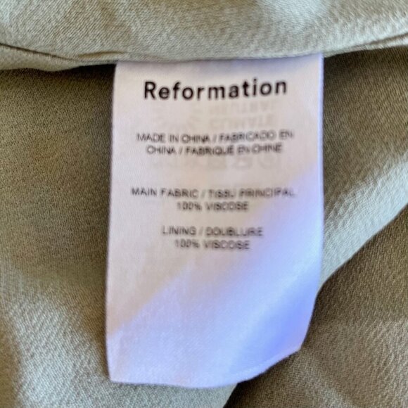 Reformation Inka Midi Smocked Dress in Orange Grove | Size XS - Picture 8 of 9